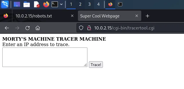 10.0.2.15/cgi-bin/tracertool.cgi tracertool